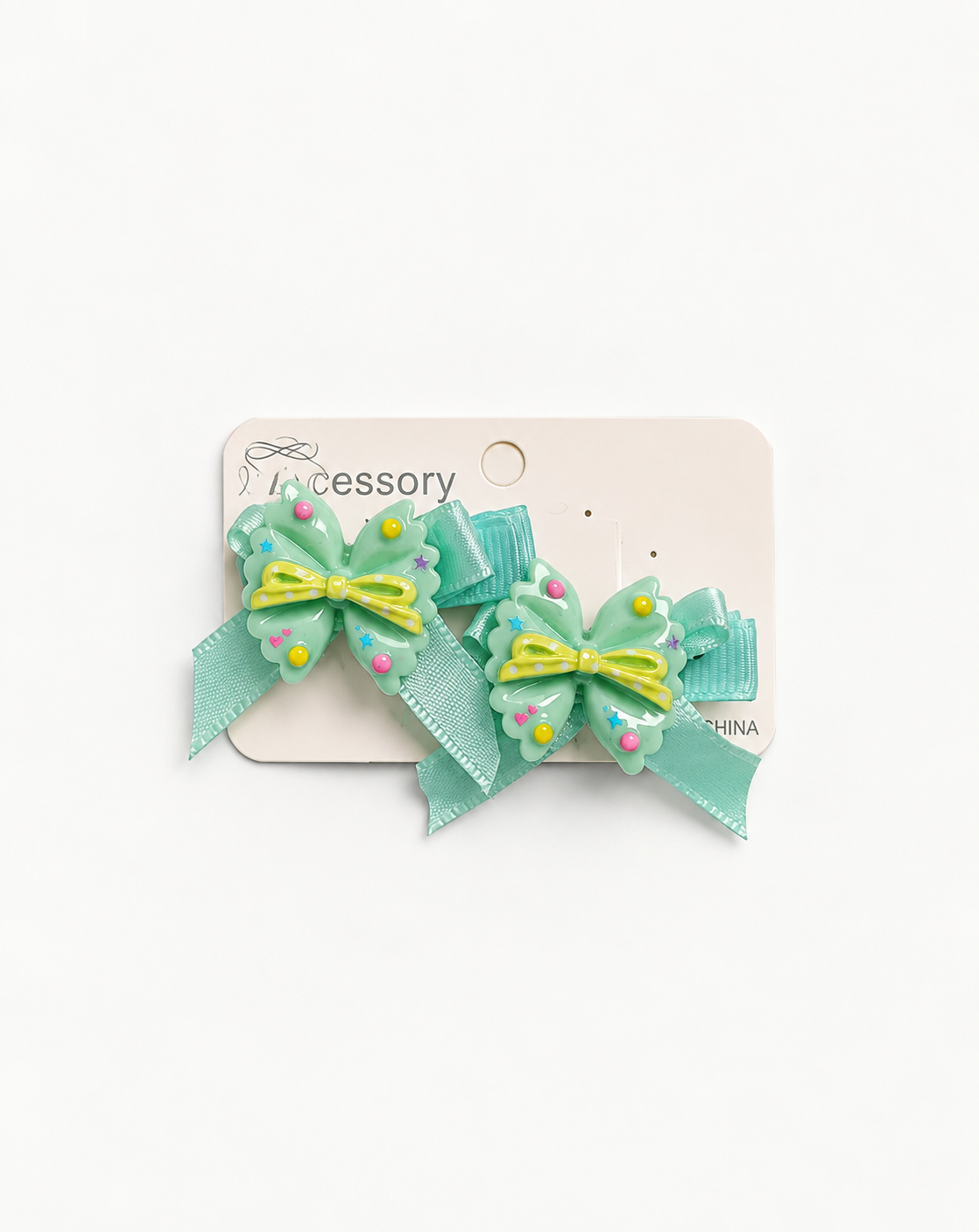 Sea Green Butterfly Bow Pin 2pcs