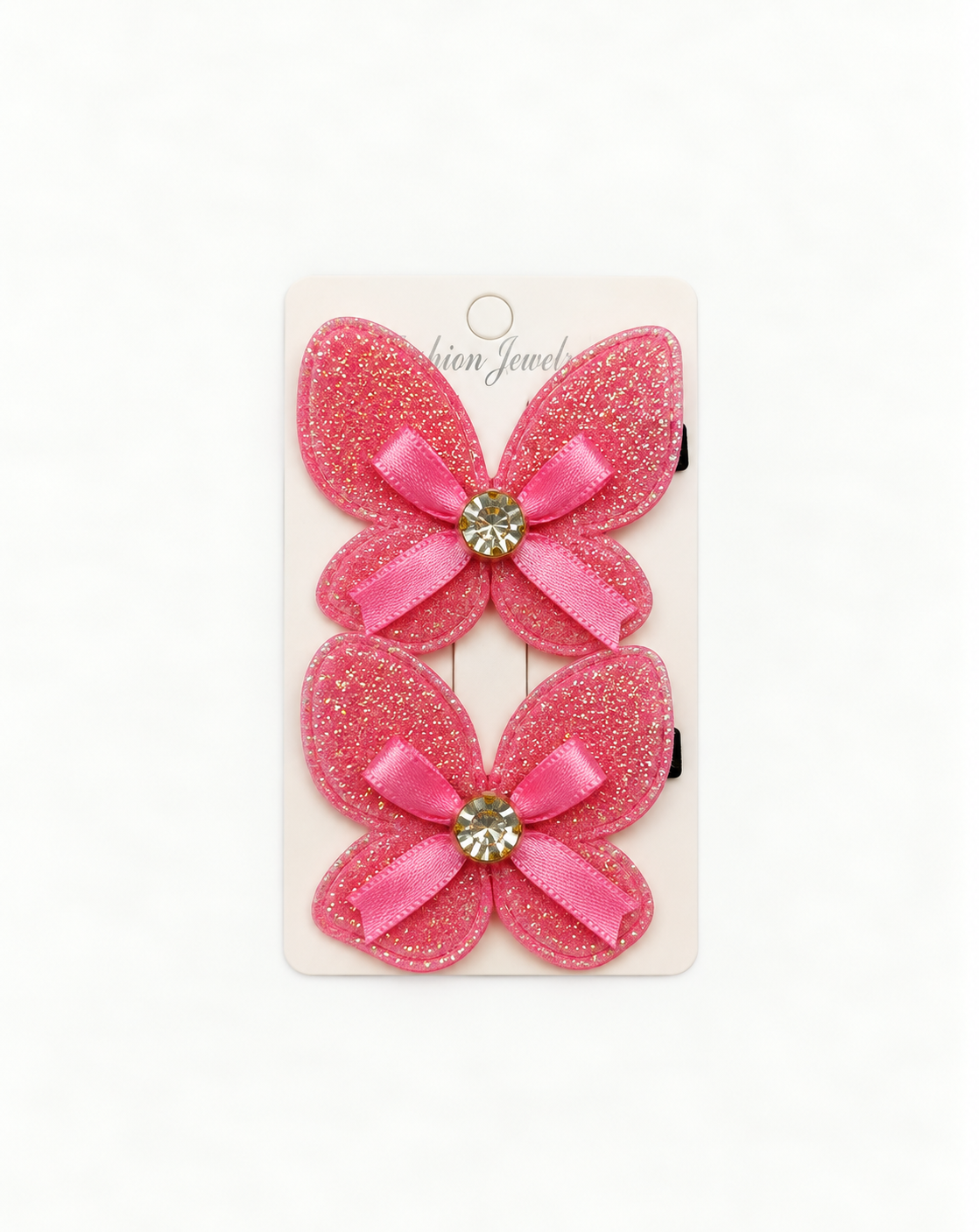 Pink ButterFly Hair Pin 2Pcs