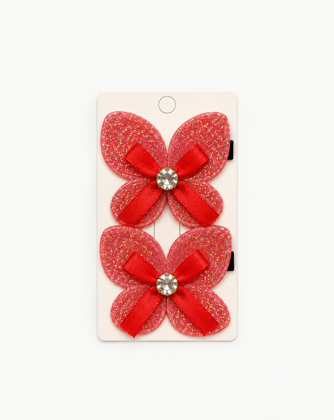 Red ButterFly Hair Pin 2Pcs