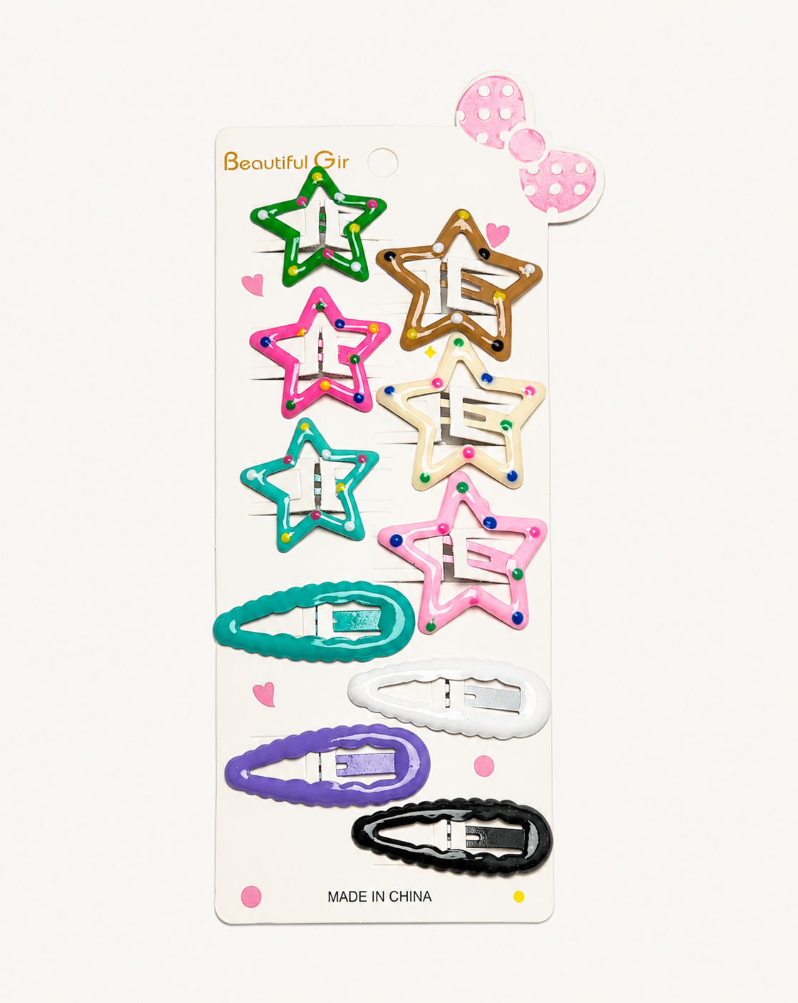Star hair clip 10 pieces pack