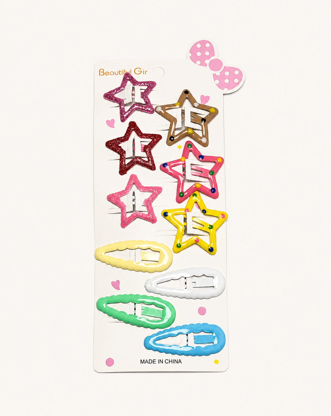 Star hair clip 10 pieces pack