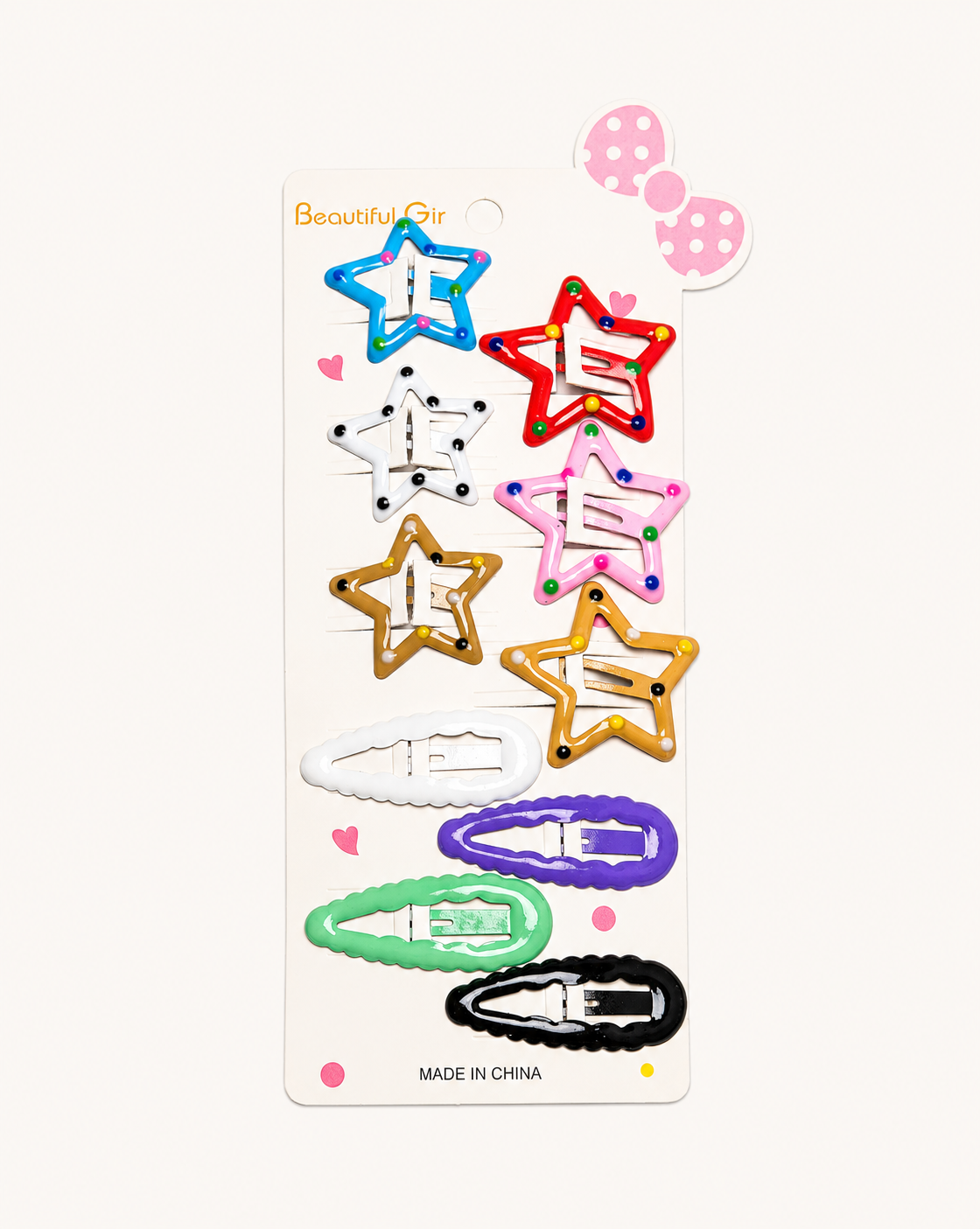 Star hair clip 10 pieces pack