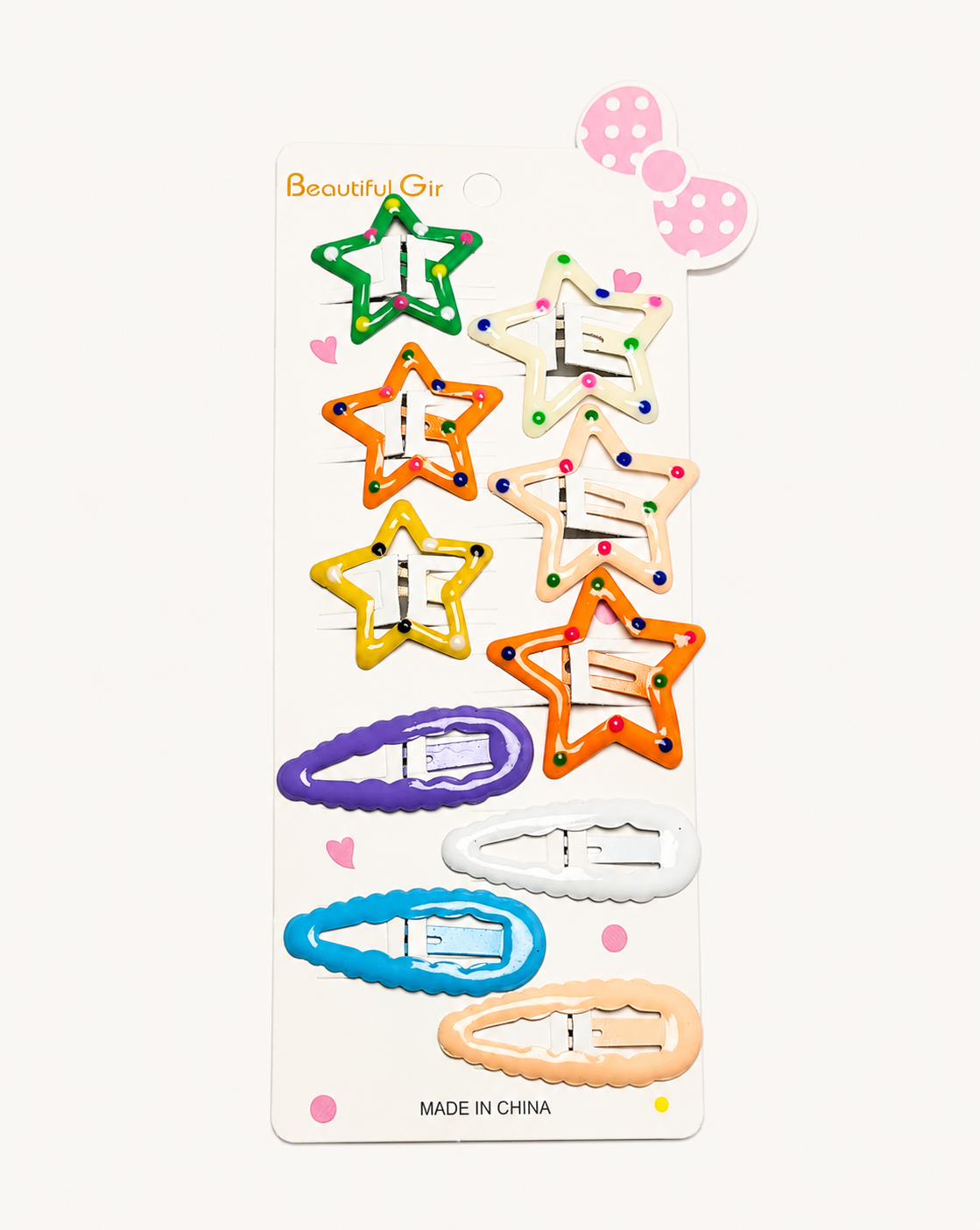 Star hair clip 10 pieces pack