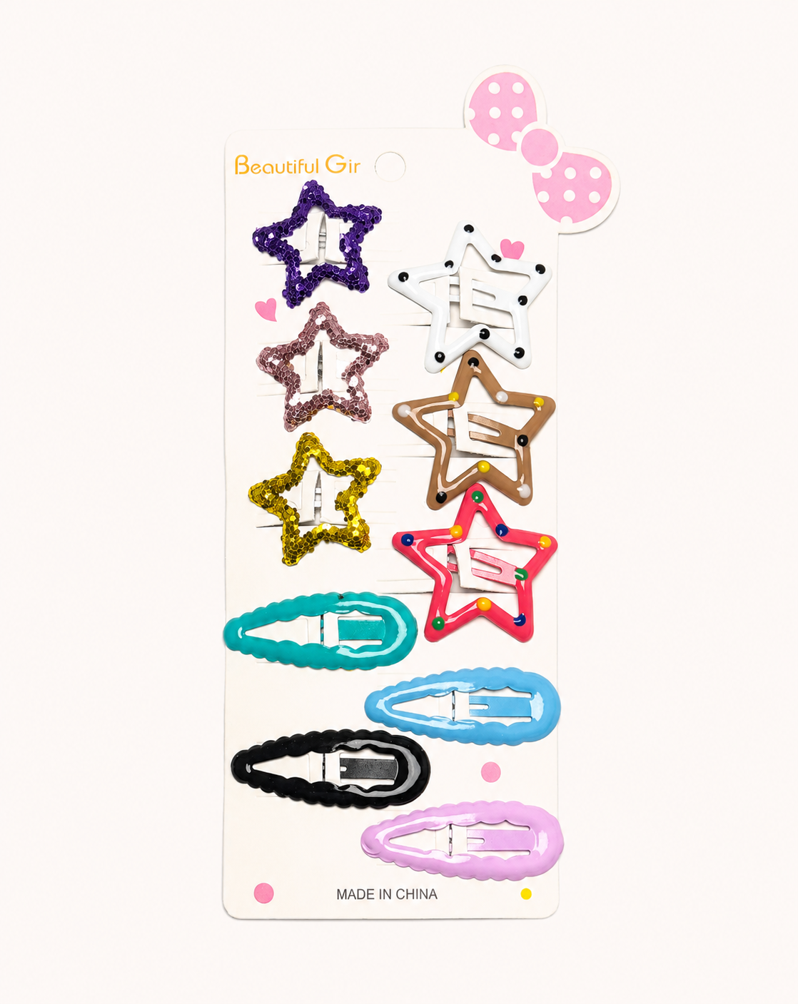Star hair clip 10 pieces pack