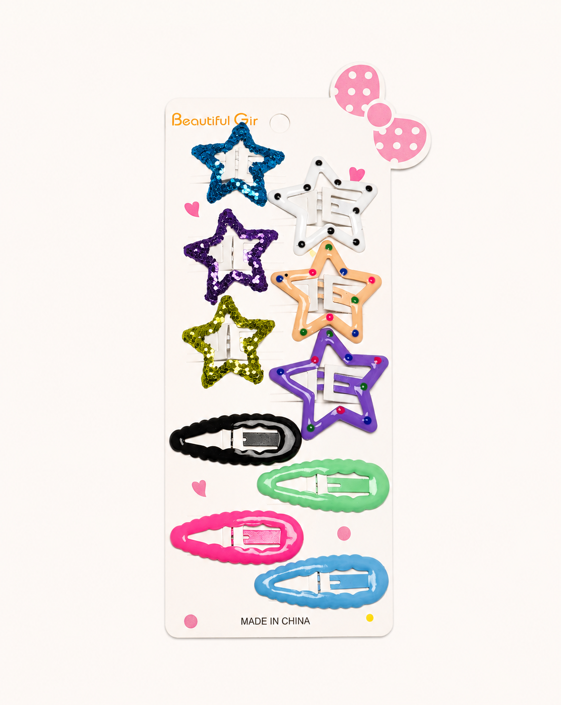 Star hair clip 10 pieces pack