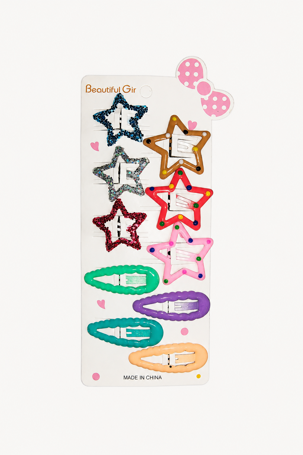 Star hair clip 10 pieces pack