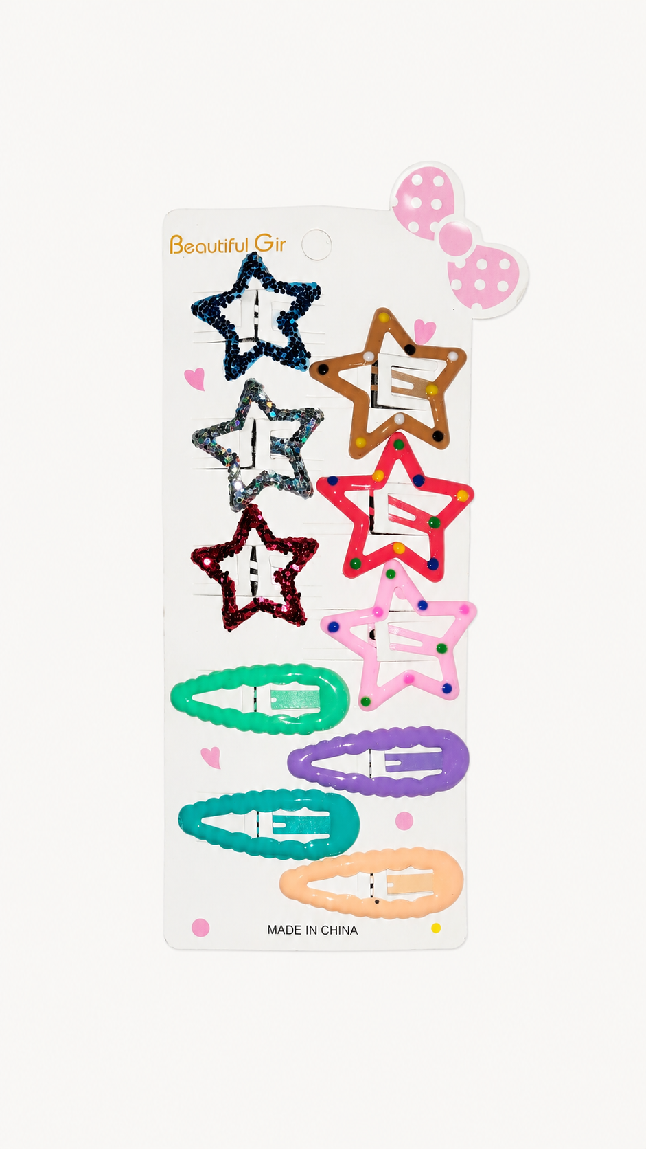 Star hair clip 10 pieces pack