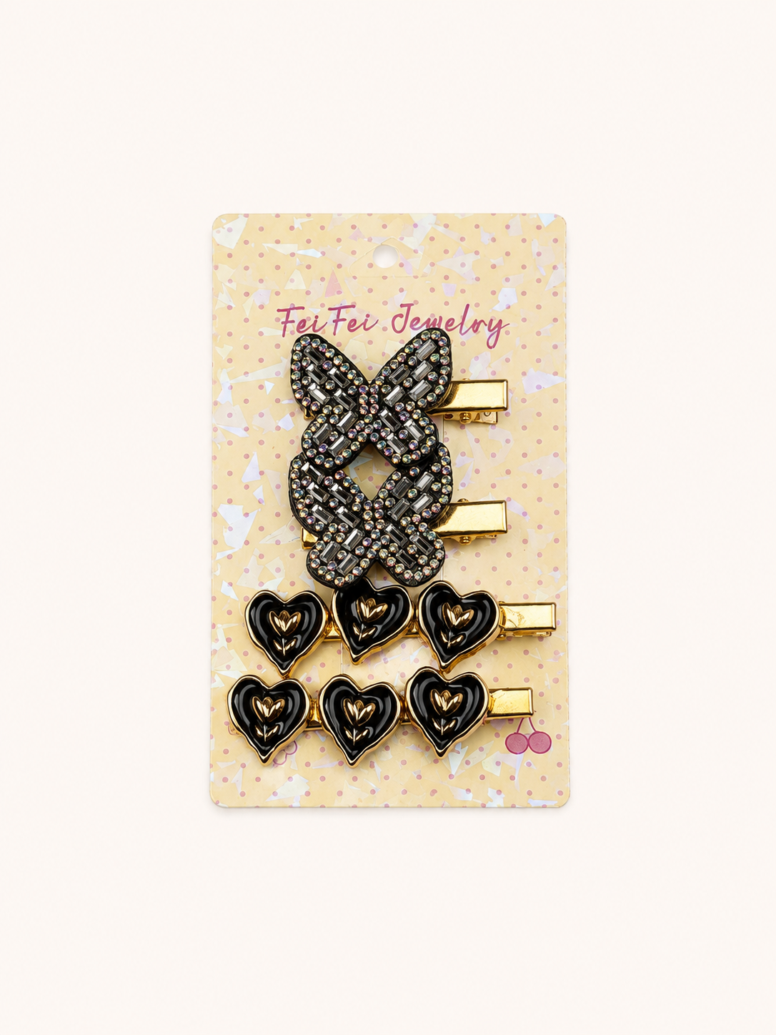 Butterfly & Heart Hair Pins 4PC