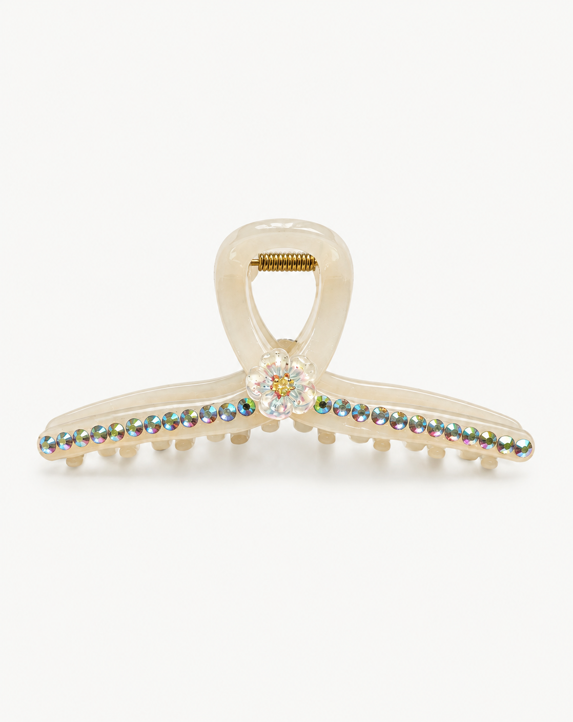 White Flower Fancy Hair Claw Clip.