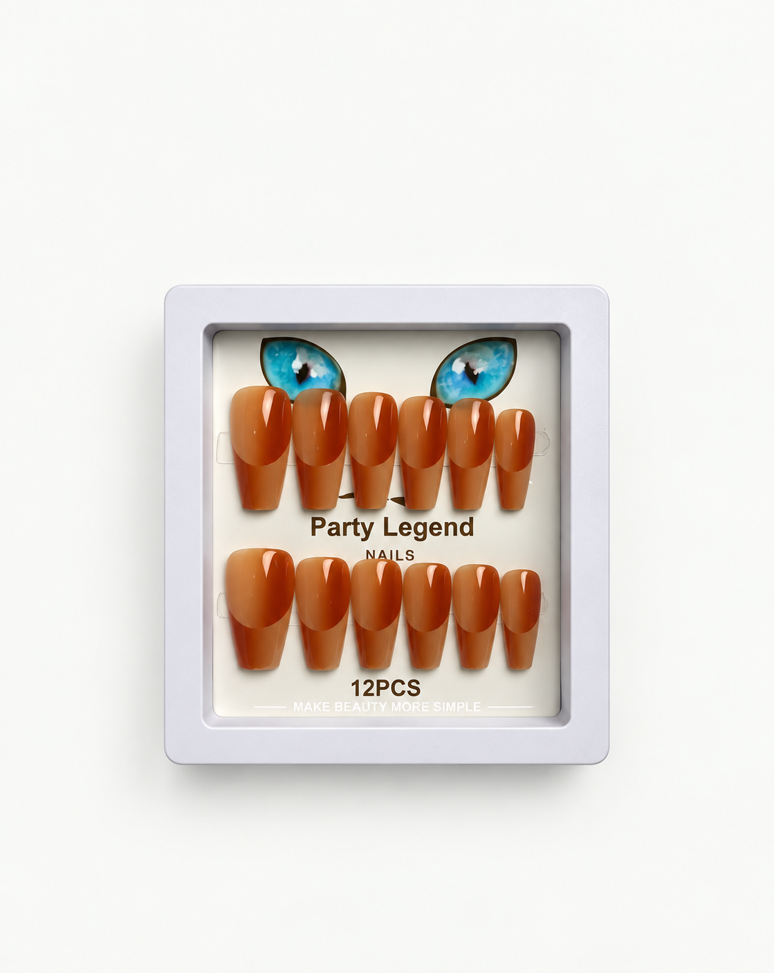 Party Legend Burnt Orange Gloss Nails – 12 Pieces