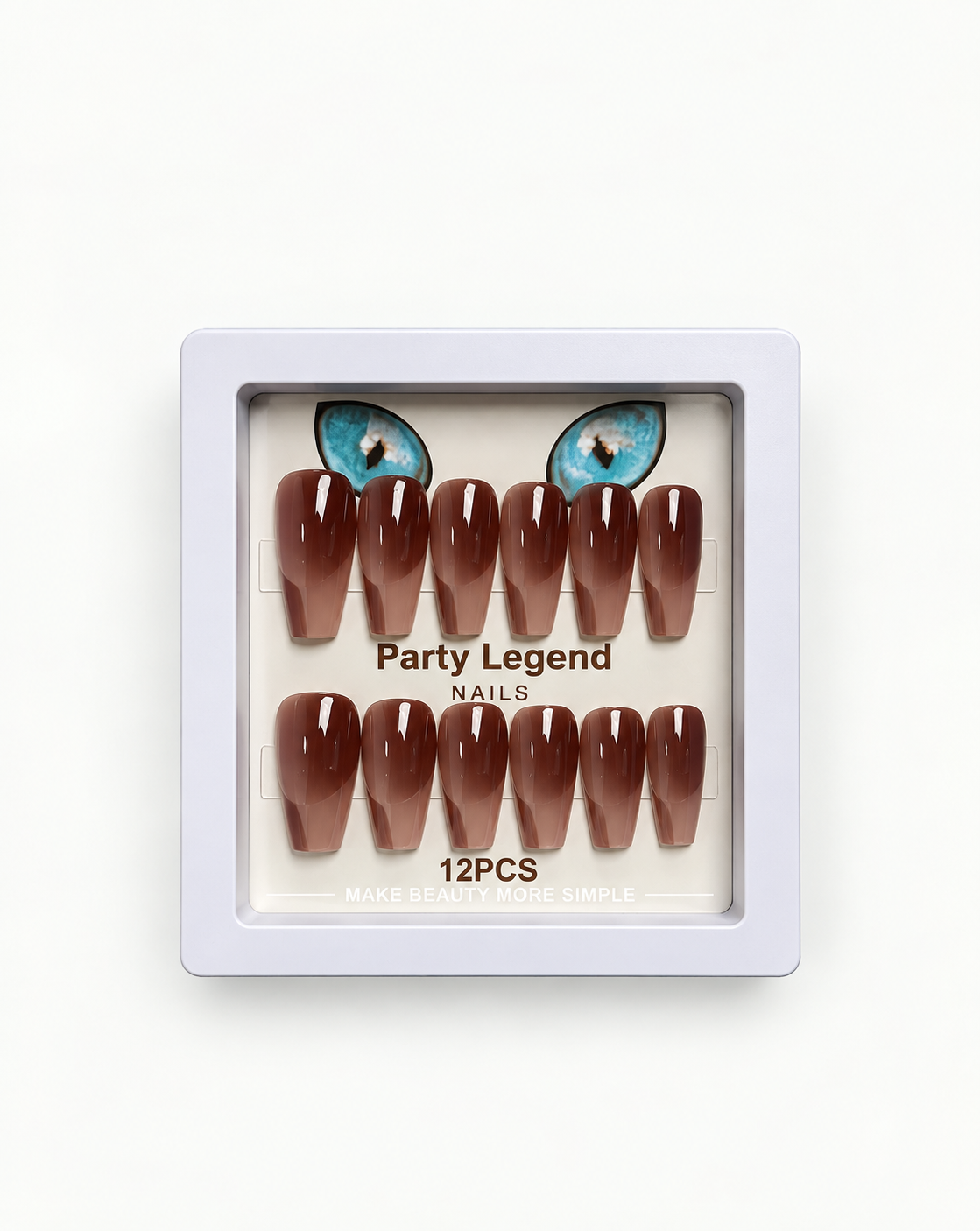 Party Legend Dark Chocolate Gloss Nails – 12 Pieces