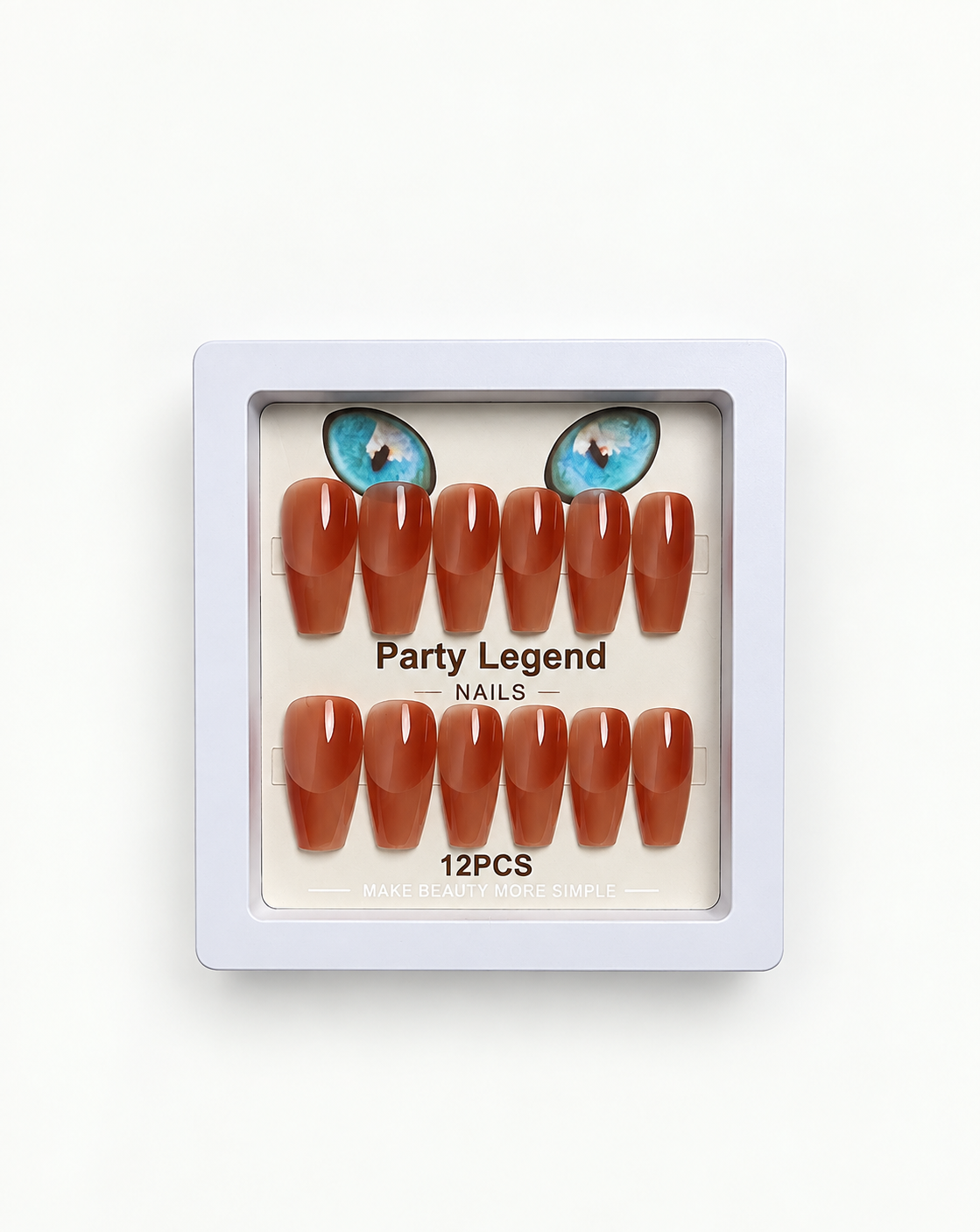 Party Legend Rust Brown Gloss Nails – 12 Pieces