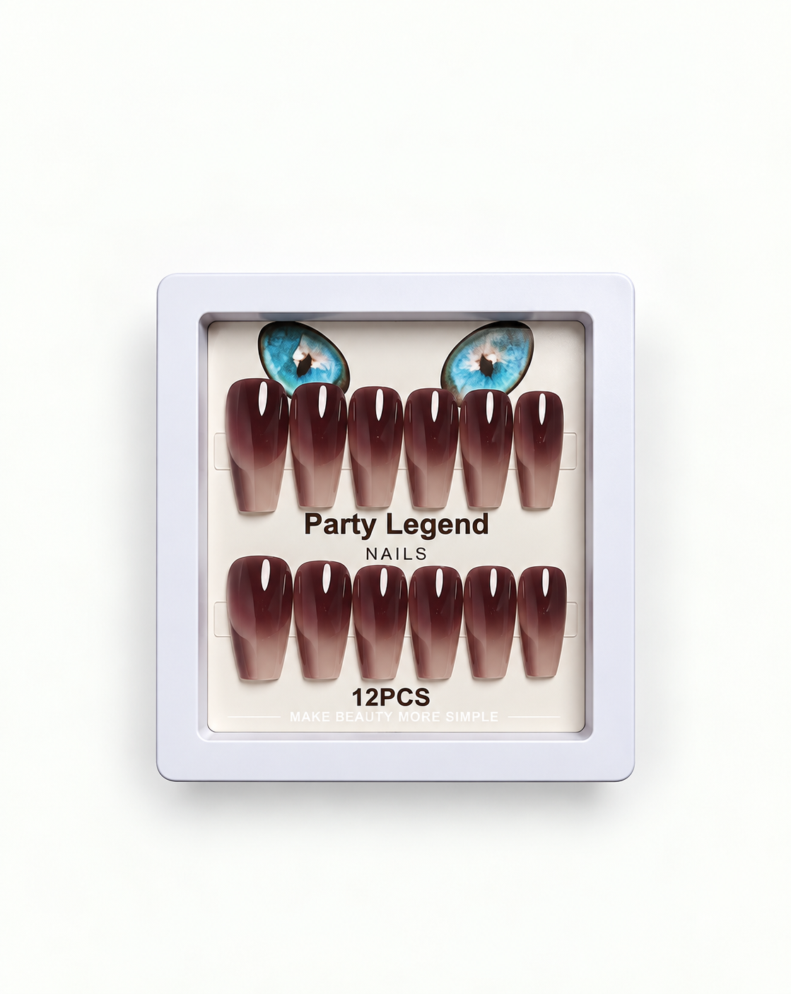 Party Legend Burgundy Gloss Nails – 12 Pieces