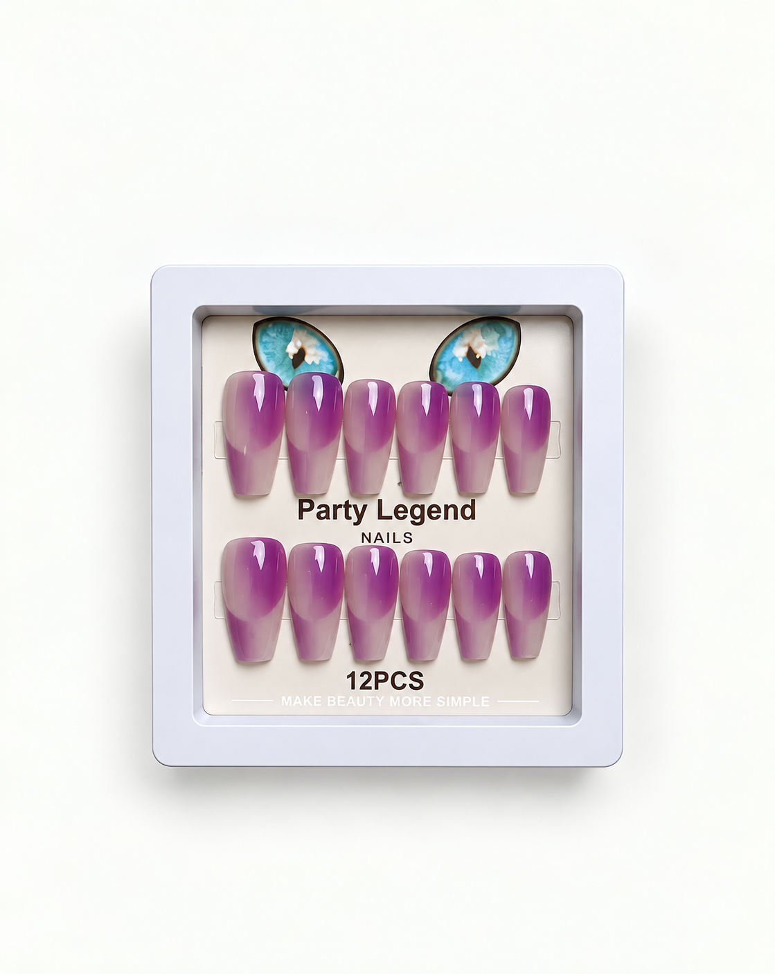 Party Legend Mauve Purple Gloss Nails – 12 Pieces