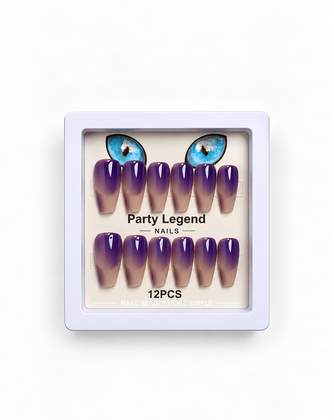 Party Legend Deep Purple Gloss  Nails – 12 Pieces