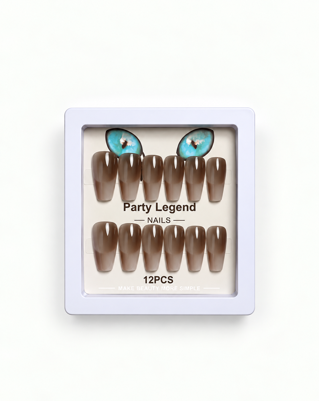 Party Legend Nude Brown Nails – 12 Pieces