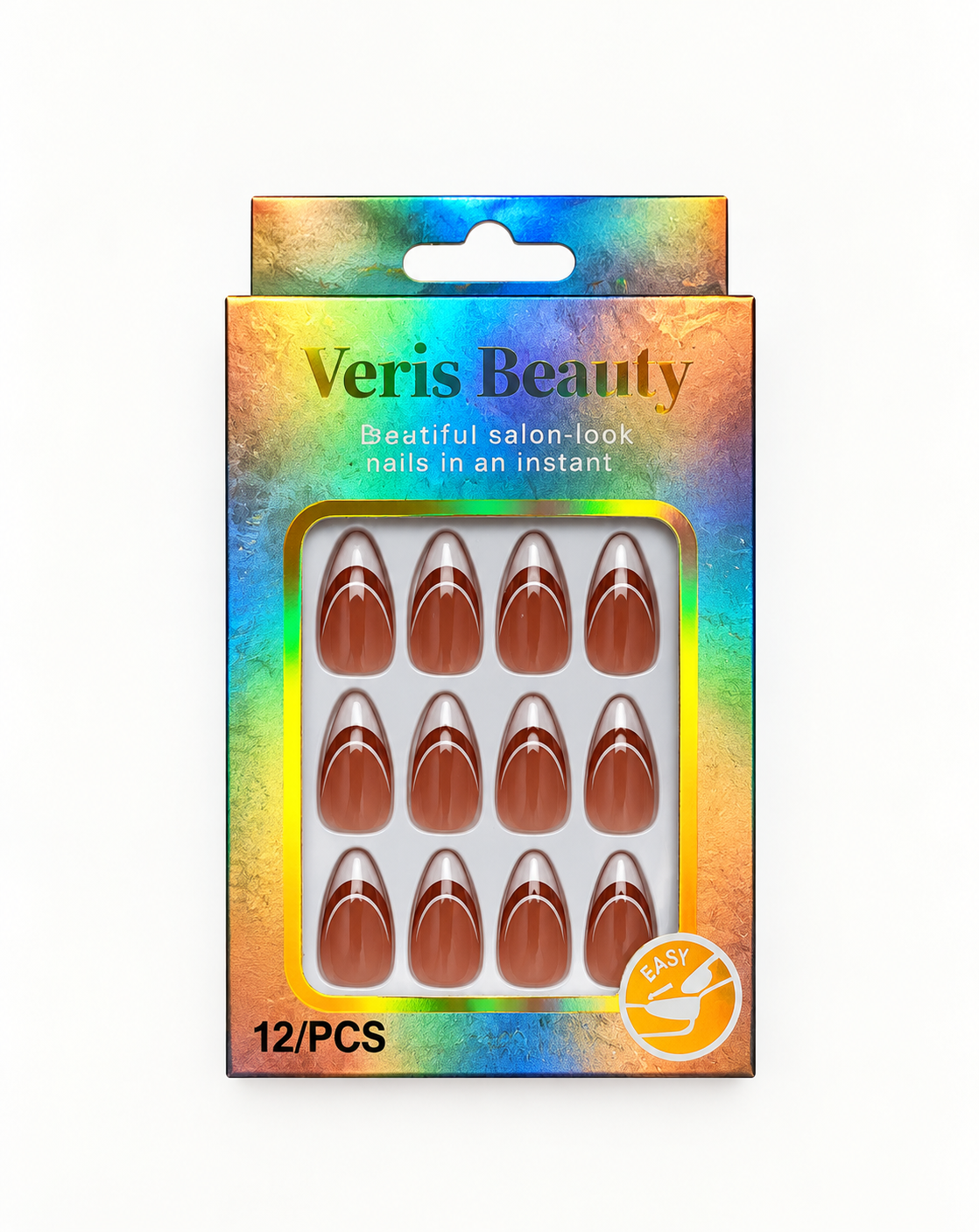 Glossy Terracotta Press-On Nails – 12 Pieces