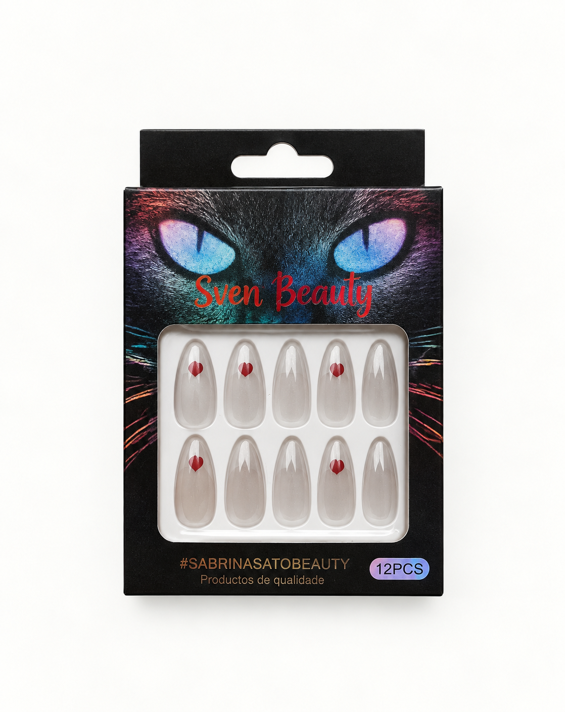 Sven Beauty Glossy Nude Heart Nail Set