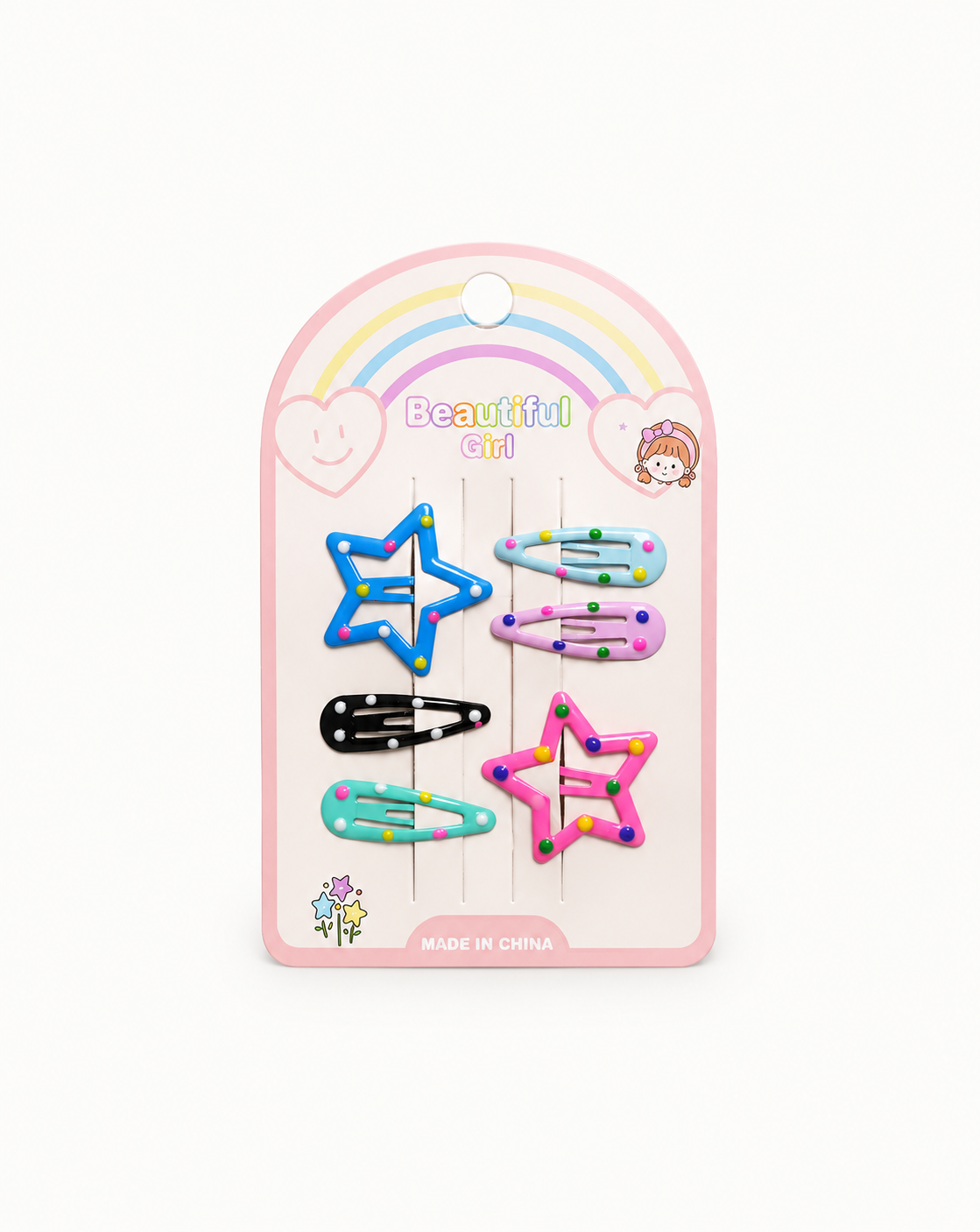 Multi Colour Hair Pins 6Pcs