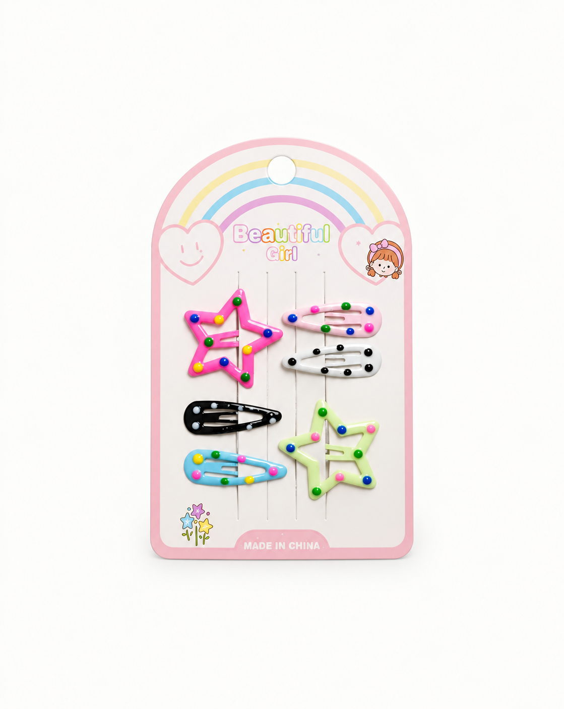 Multi Colour Hair Pins 6Pcs
