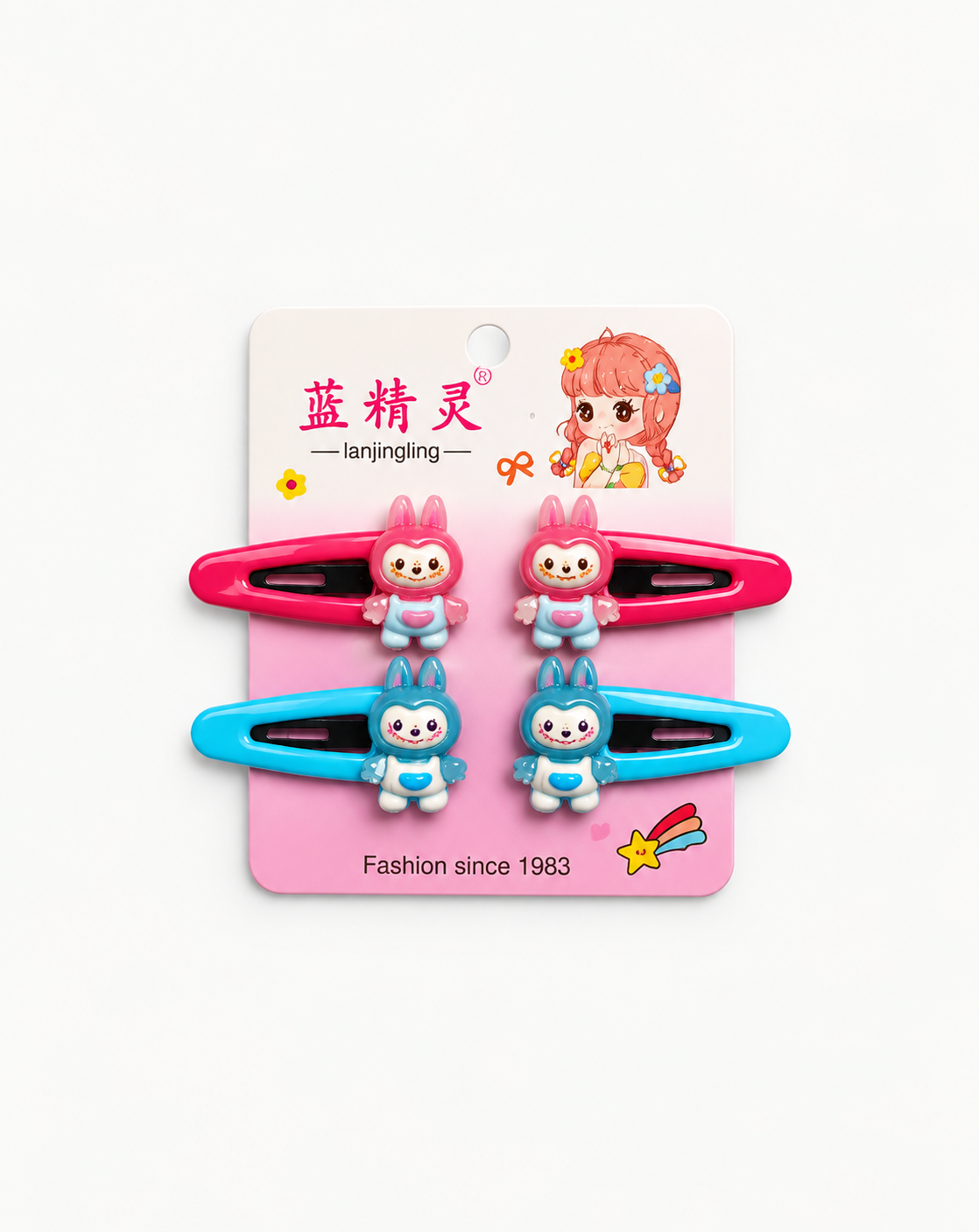 Red & Blue Cartoon Pin 4pc Set